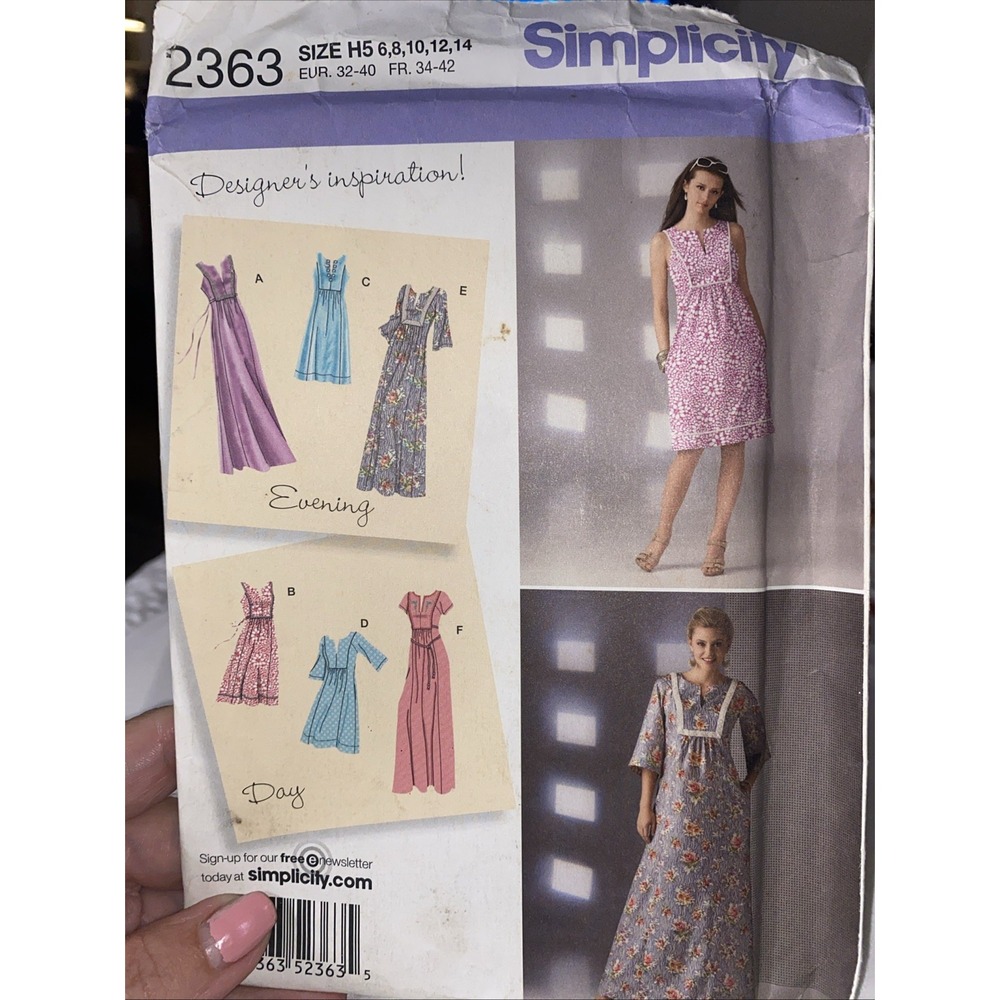Simplicity 2363 Misses Pullover Dress Sewing Pattern Uncut Sizes 6-14 H5